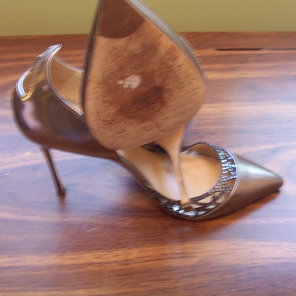 Sergio Rossi Gold Stiletto Rhinestone Embellished pumps, 10 - Picture 4 of 6